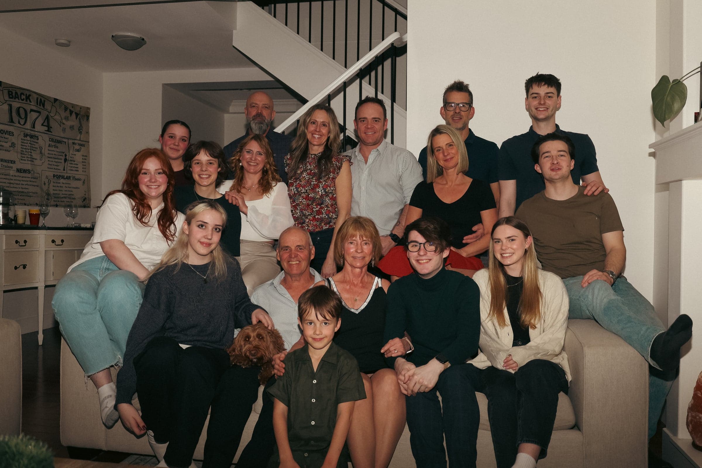 Ethan with his extended family at home